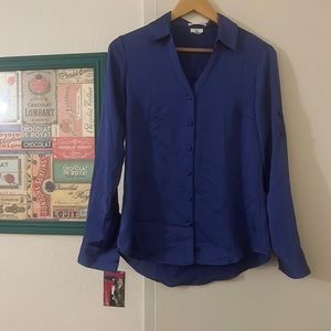 Beautiful Blue/Purple Express Button up Blouse